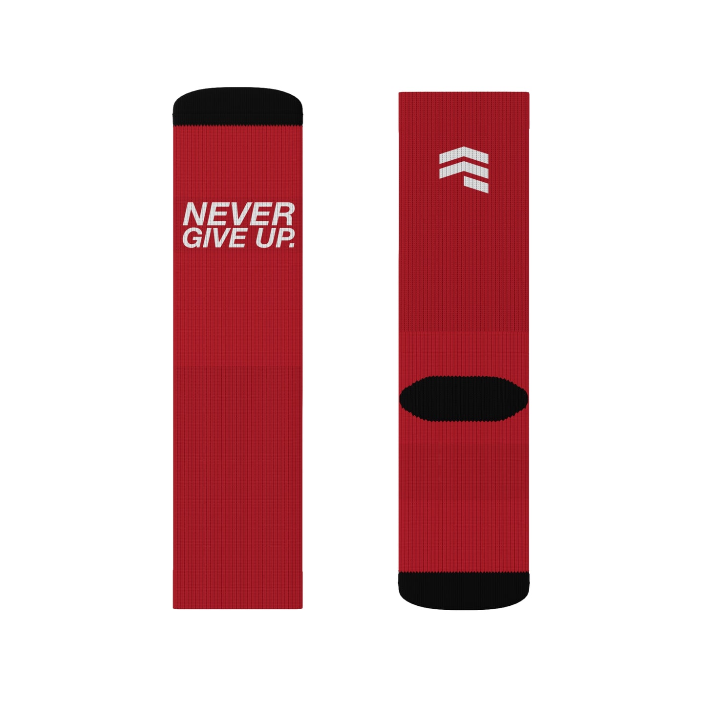 "Never Give Up" Running Socks - Red