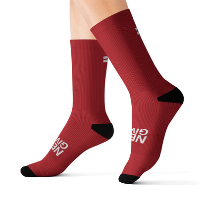 "Never Give Up" Running Socks - Red