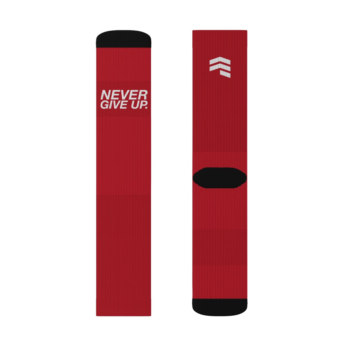 "Never Give Up" Running Socks - Red