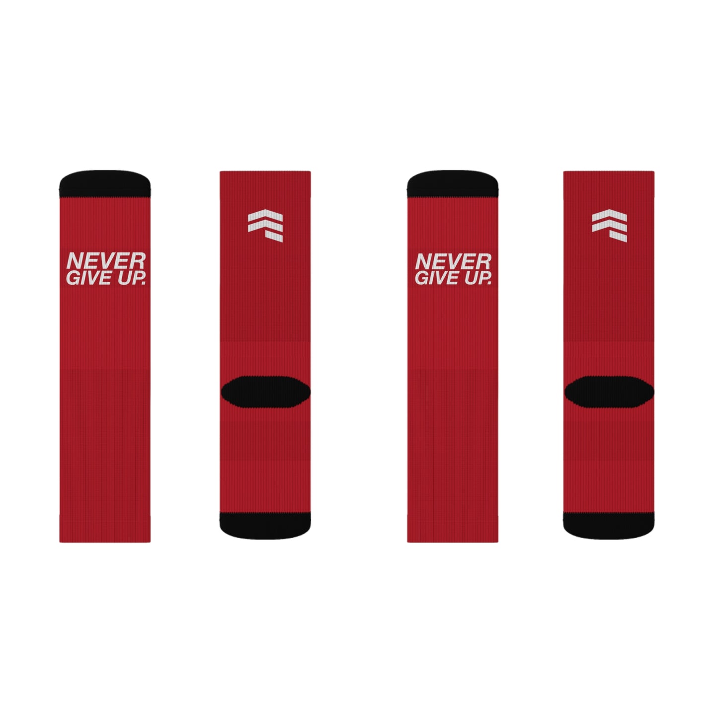 "Never Give Up" Running Socks - Red