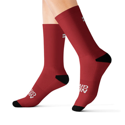 "Never Give Up" Running Socks - Red