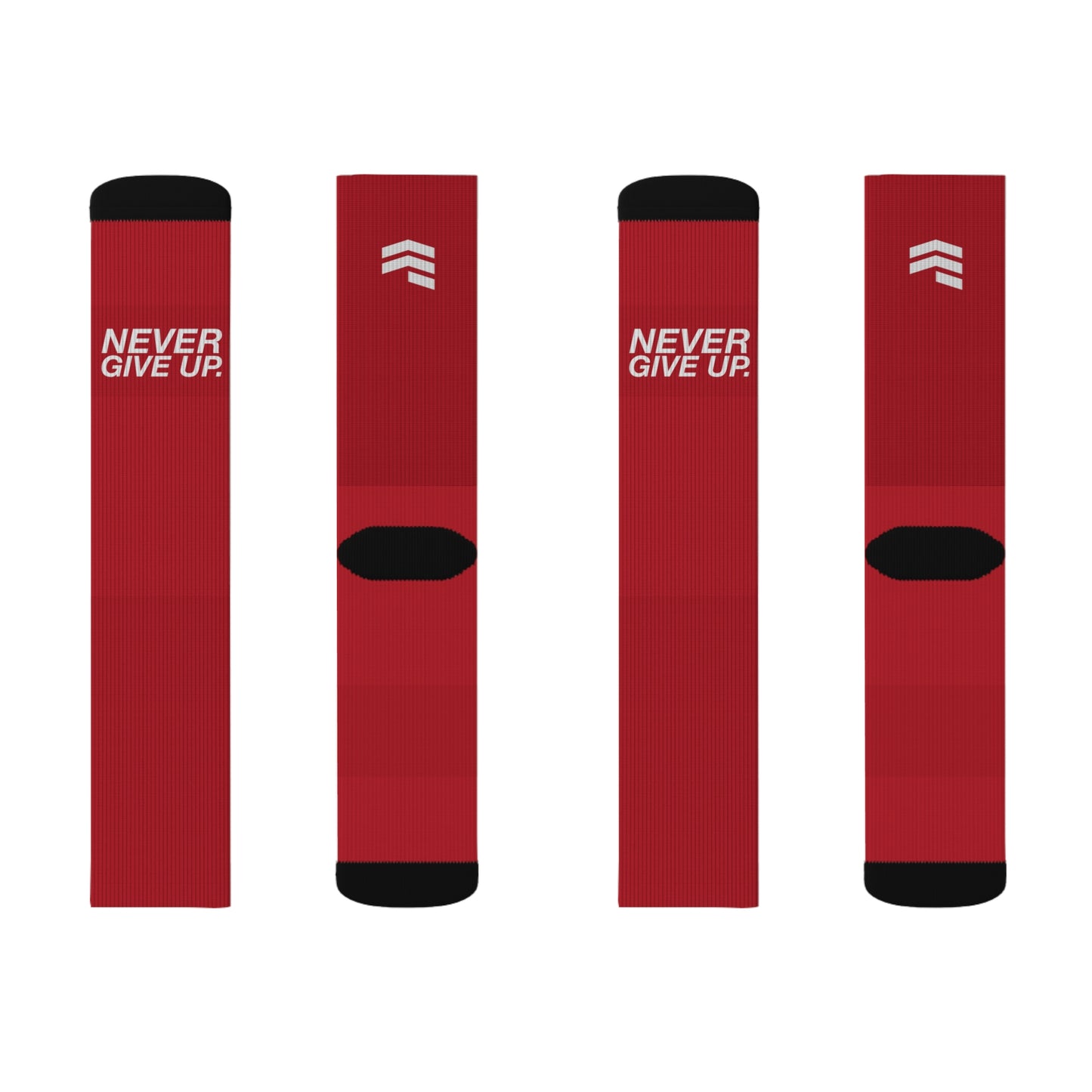 "Never Give Up" Running Socks - Red
