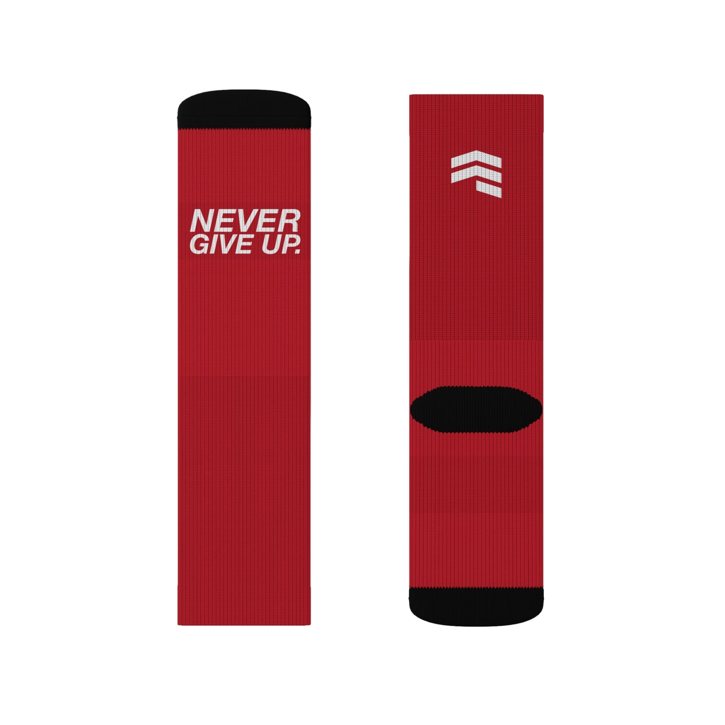 "Never Give Up" Running Socks - Red